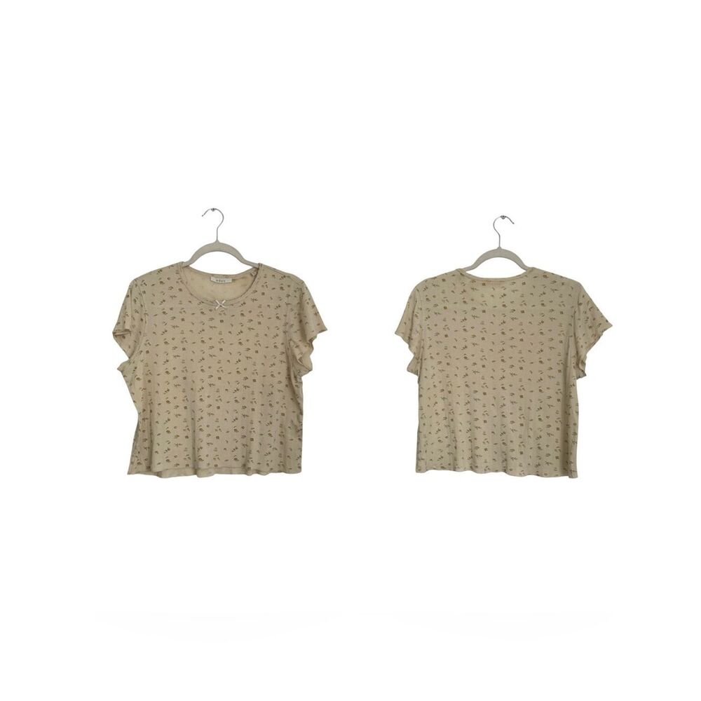 Doen Cream Floral Short Sleeve Rib Tee - Picture 4 of 6